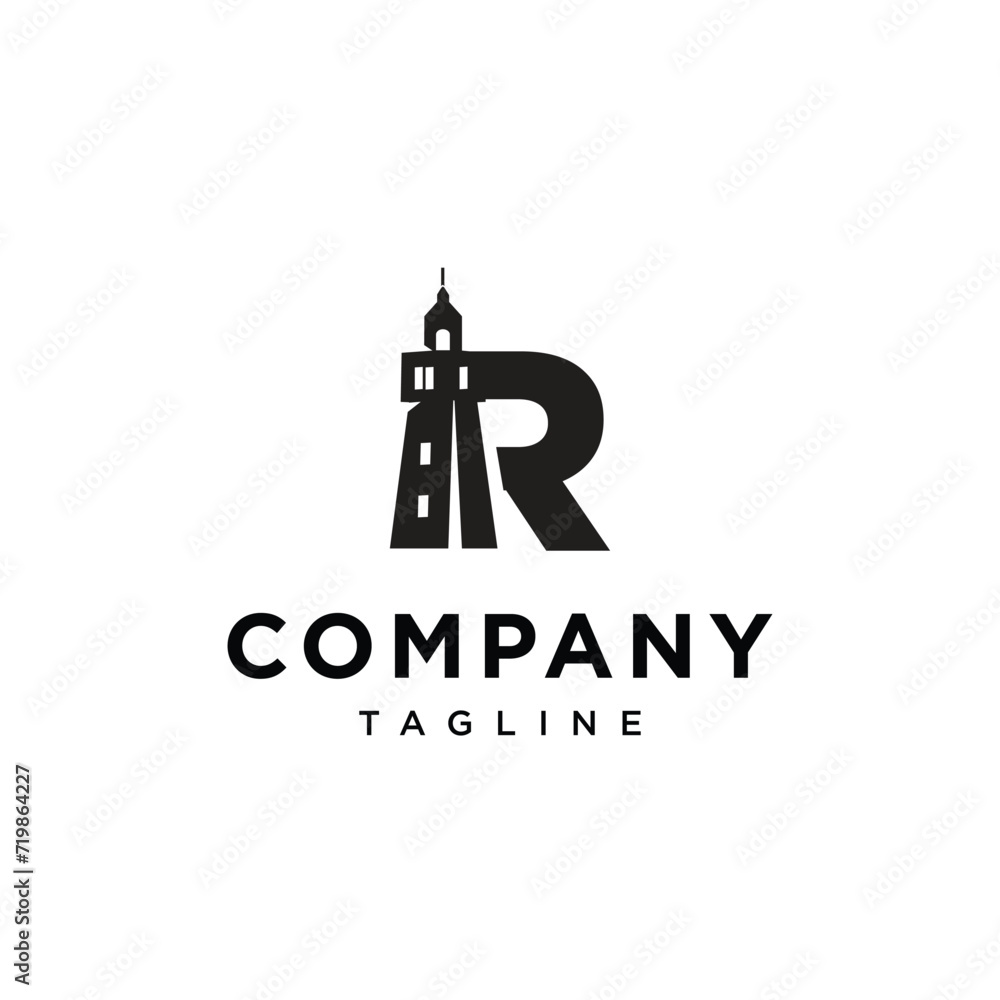 Letter R Lighthouse logo icon vector template Letter R Lighthouse logo icon vector template
