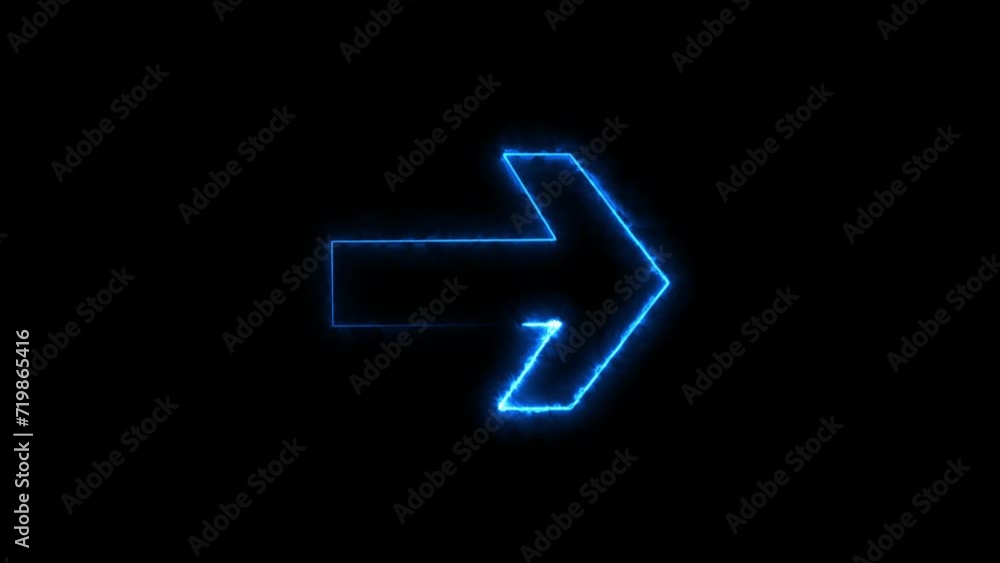 abstract glowing neon direction arrow icon animation 4k video. abstract glowing neon direction arrow icon animation 4k video.