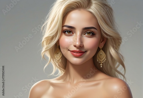 Portrait of a beautiful young blonde woman with professional make-up