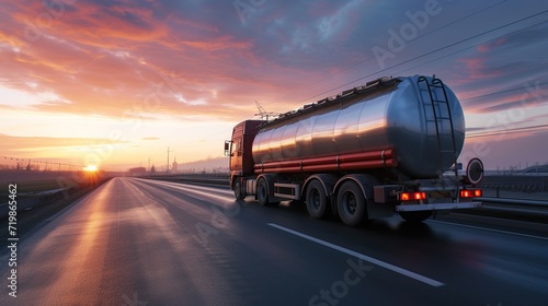 fuel tanker car on the highway