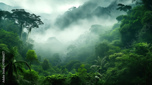 Amazon Rainforest Forest Trees Fog Mist Rain
