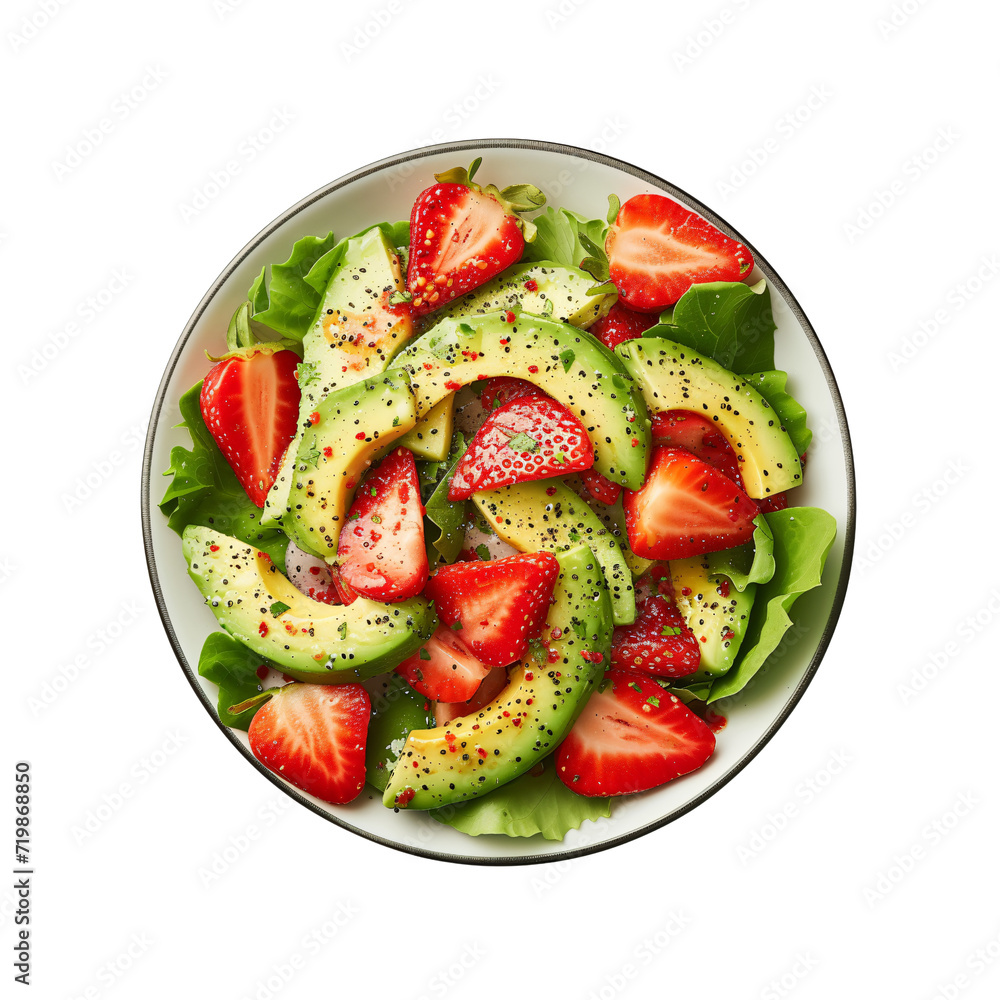 Strawberry Avocado Salad,healthy food,diet,isolated on white and transparent background