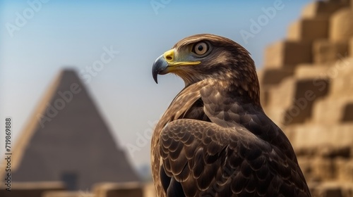 Eagle on desert. eagle is the hunting of wild animals in their natural state and habitat by means of a trained bird of prey.