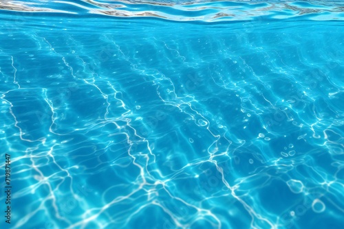 Blue Ripple Water Background, Swimming Pool Water Surface, Ripple Water Background © Cuong