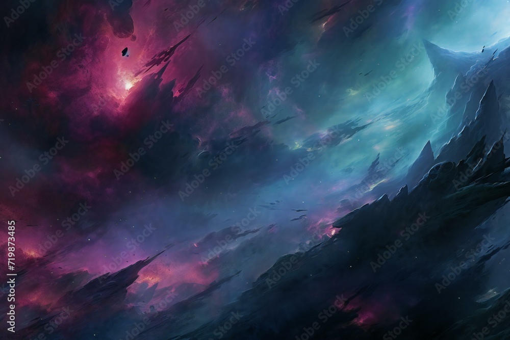 Fantasy alien planet,  Abstract space background