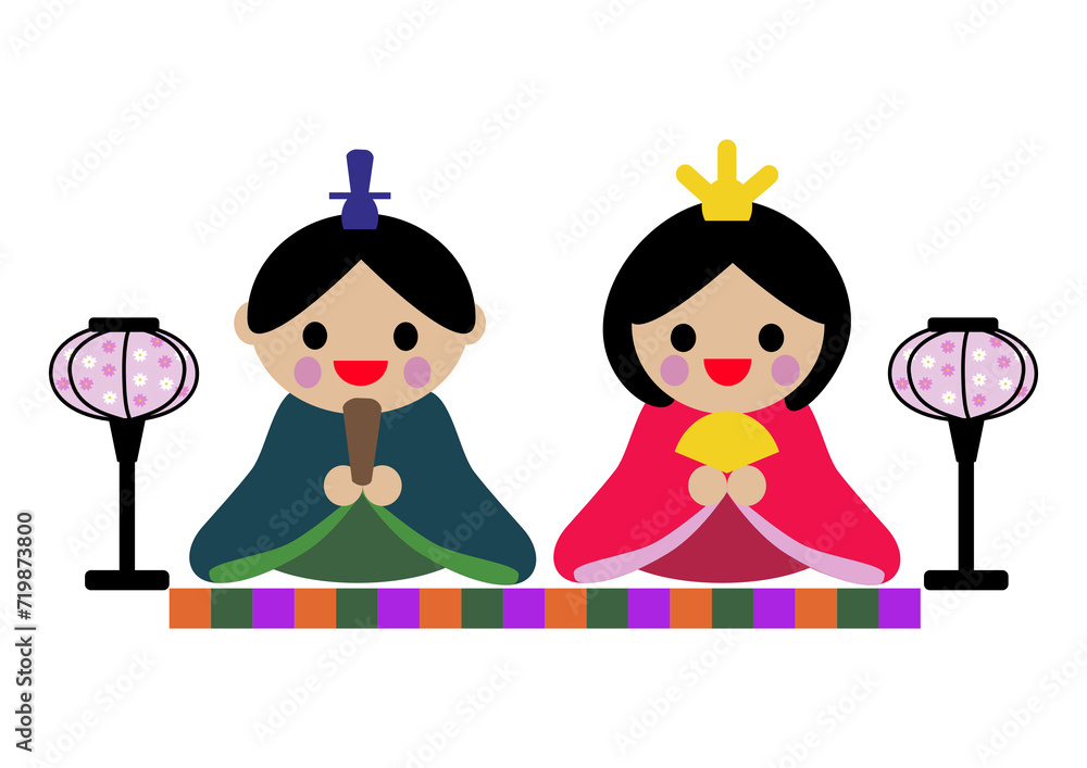かわいいひな祭りのイラスト