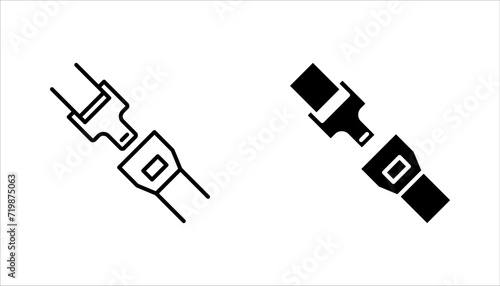 buckle icon set. backpack buckle vector. metal belt buckle vector icons on white background