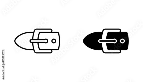 buckle icon set. backpack buckle vector. metal belt buckle vector icons on white background