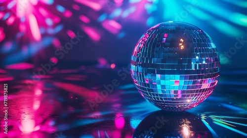 A closeup of a soundactivated mirror ball reflecting and tering colorful lights around the room creating a lively and energetic atmosphere. photo