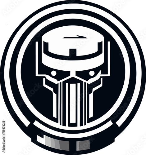 Piston skull head logo icon
