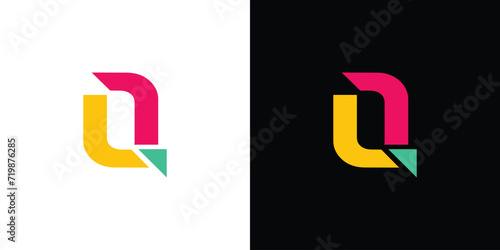 Modern and colorful  letter Q initials logo design