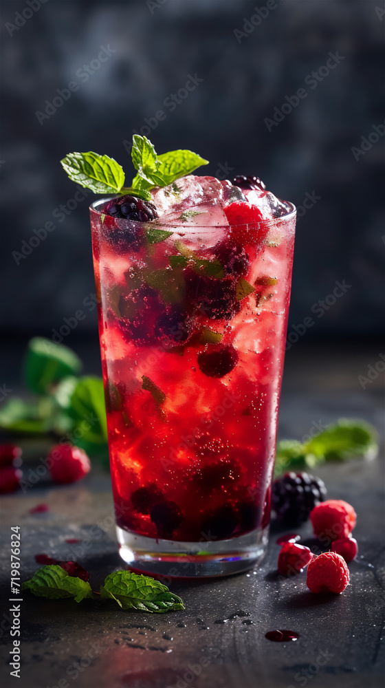 sparkling berry fruit cocktail sparkling berry fruit cocktail