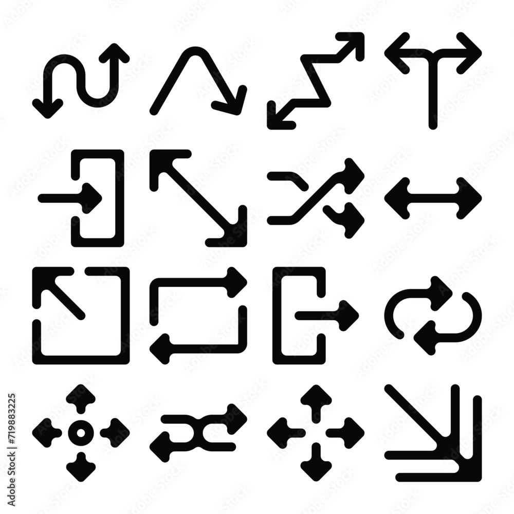 Fototapeta premium Set of arrow and direction vector