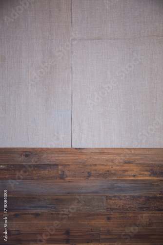 The wooden board wall adorned with wooden decorations