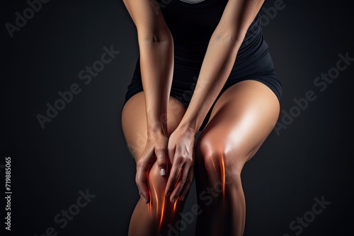 Woman suffering from pain in knee Injury from workout