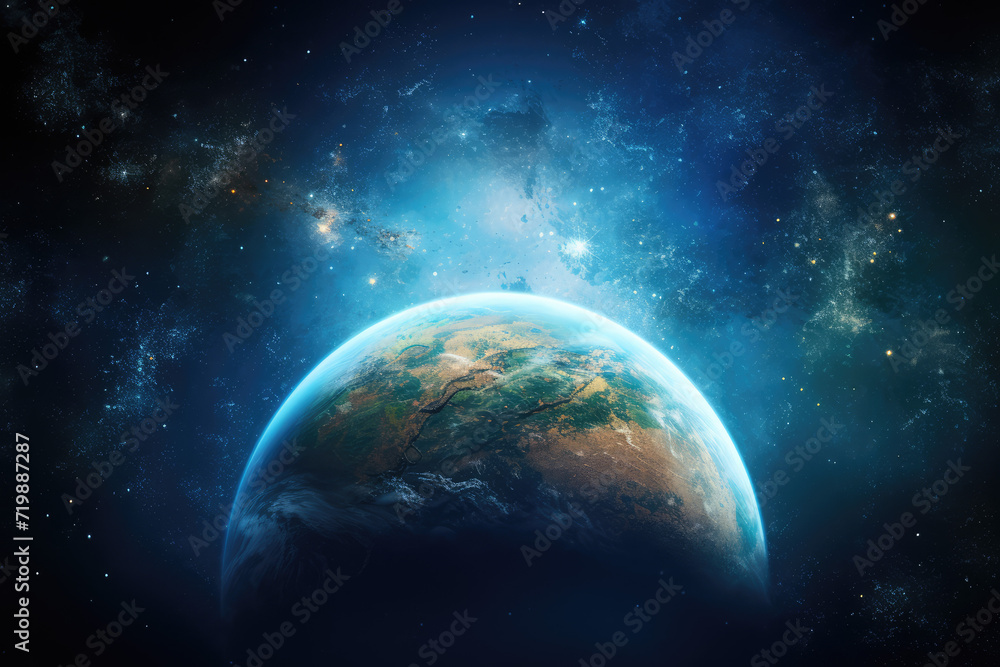 Earth planet in outer space