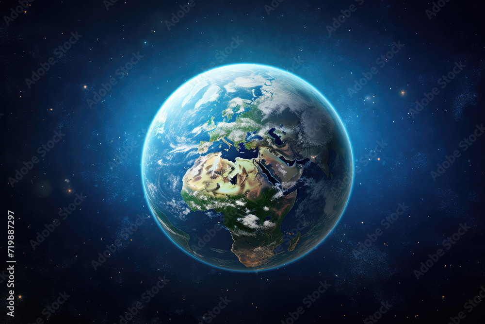 Earth planet in outer space