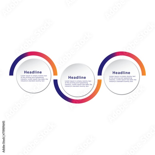 3 steps Modern Infographic Options Template