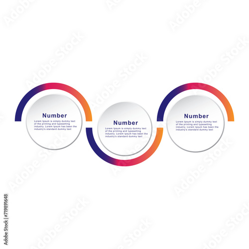 3 steps Modern Infographic Options Template