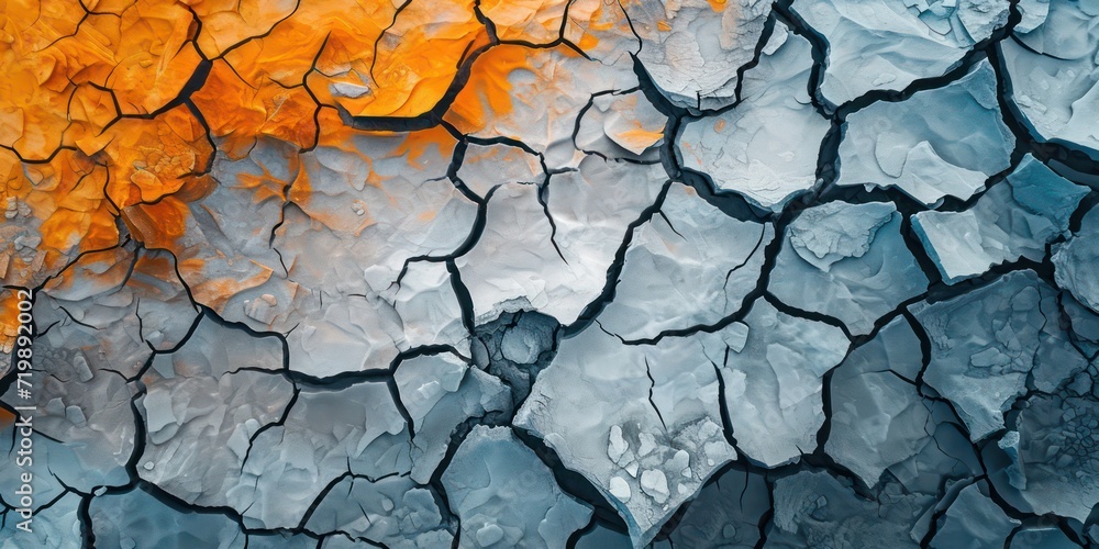 Orange and grey Top view ice melt closeup background and backdrop. Orange and grey Top view ice melt closeup background and backdrop.