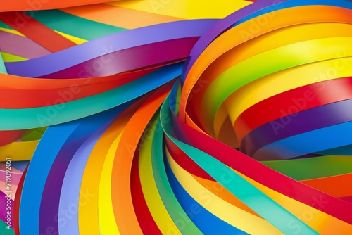 Colorful curved ribbons   Abstract background