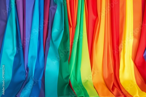 Colorful fabric texture background   Close up of rainbow fabric background