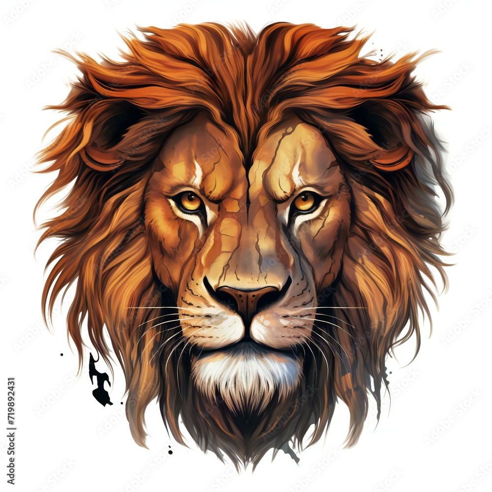 Lion head,  illustration for t-shirt, poster and other uses