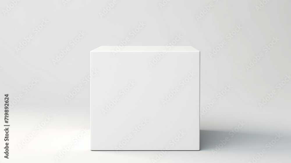 blank white box on white background. front view display blank white box on white background. front view display