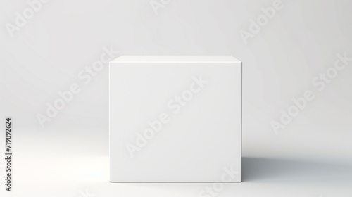 blank white box on white background. front view display photo