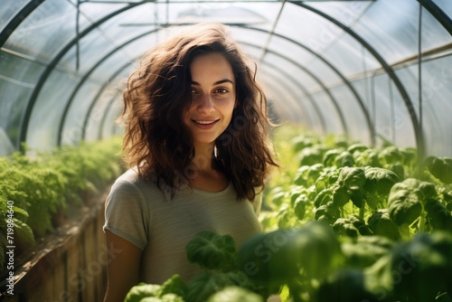  Smile, greenhouse and portrait woman on vegetable farm