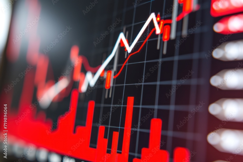 Stock crash recession chart with white arrow Stock crash recession chart with white arrow