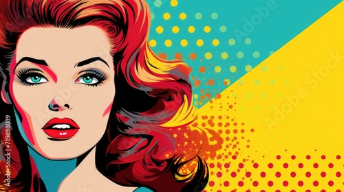 Drawing of woman in pop art style