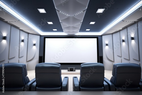 Plain and Practical Home Theater  Highlighted on a White Background  Generative AI