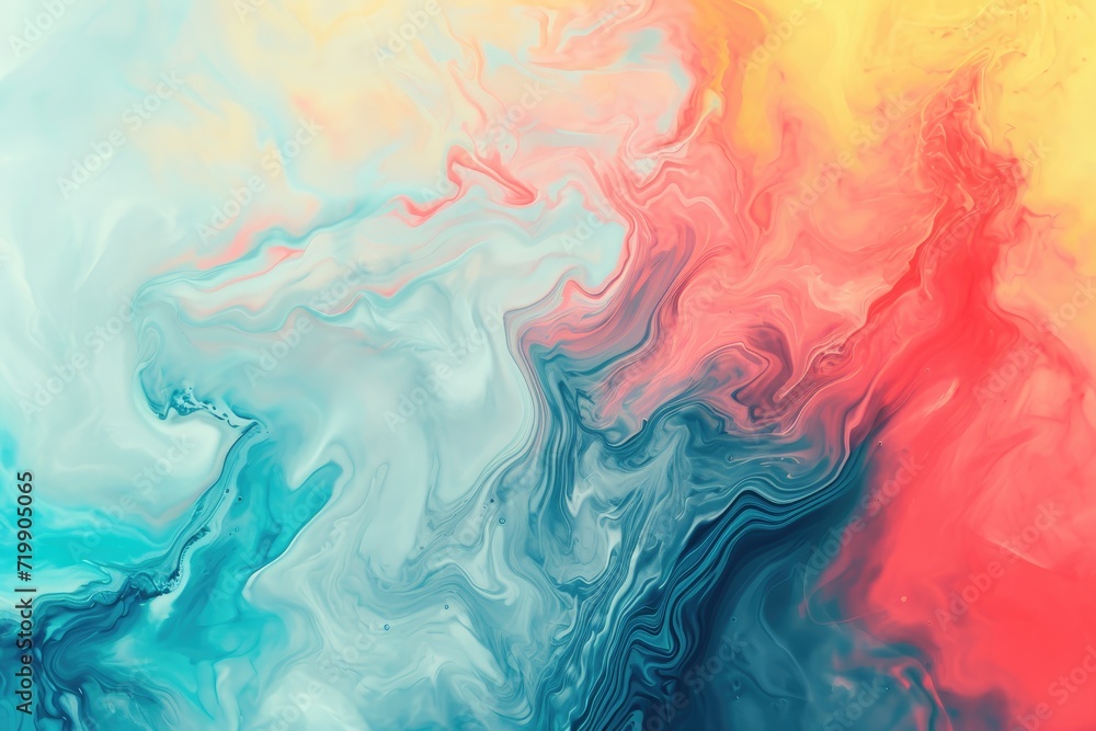 Abstract clouds. Translucent modern futuristic pattern marble color texture. Multicolor dynamic background combining liquid paint art