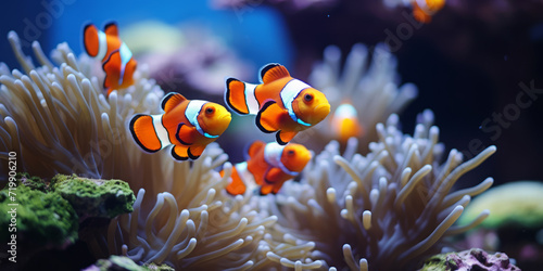 Clownfish and Anemone Symbiosis by AI generate.
