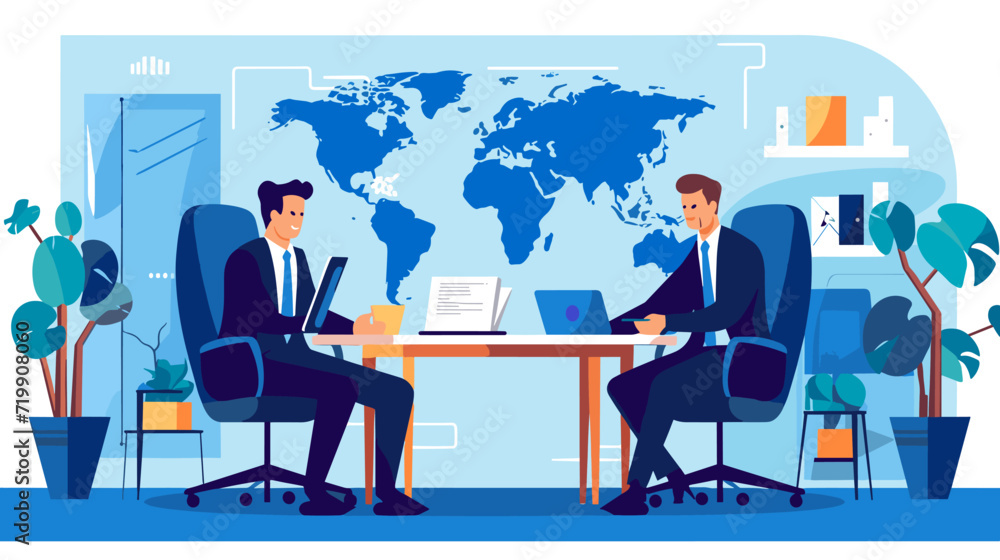 World wide business concept image. Vector illustration.