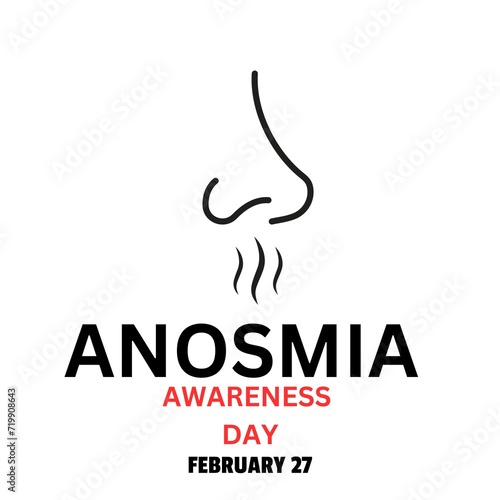 Anosmia Awareness Day illustration. The loss of the sense of smell. February 27, important day photo