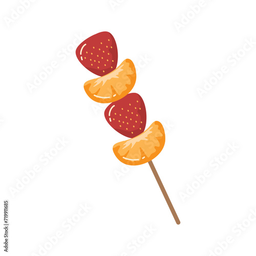 strawberry candied glaze handdrawn illustration