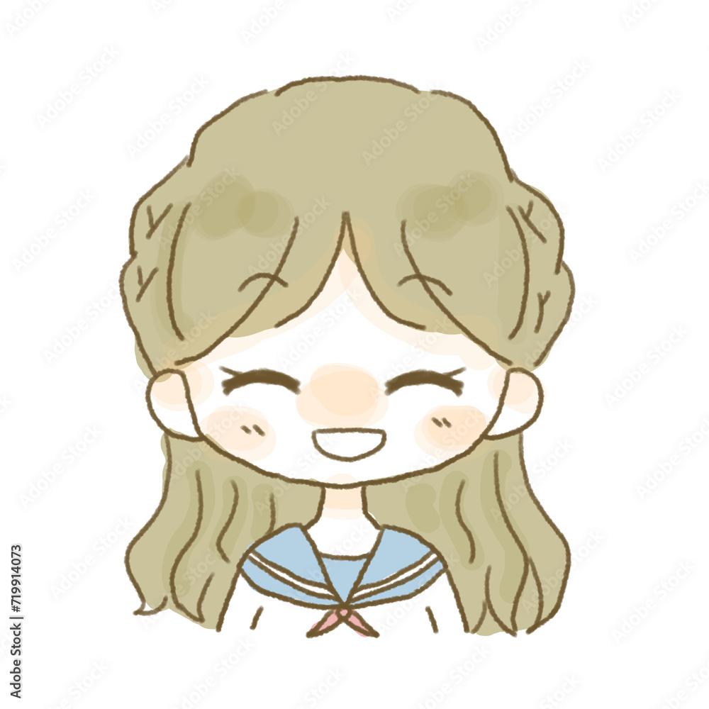 笑顔のかわいい女の子のイラスト 笑顔のかわいい女の子のイラスト