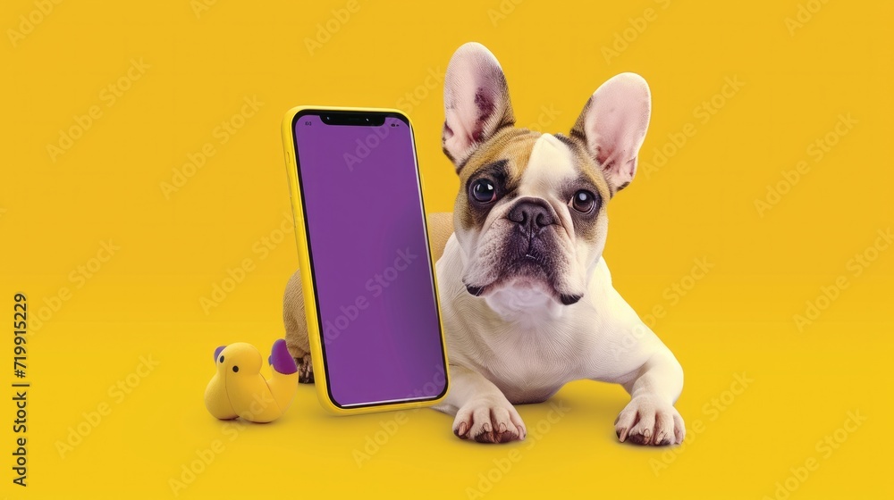 realistic image in yellow - purple colours for the compny which decided to focus on the app