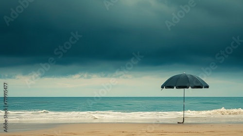 sinister umbrella at the beach 