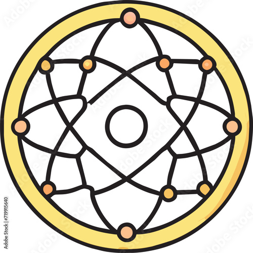 nano molecule of gold, precious metals, icon