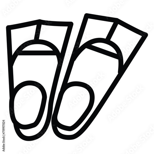 Scuba diving fins clipart. Pair of flippers isolated vector design