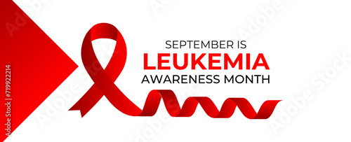 September leukemia awareness month flat vector illustration. A health design for banner, poster, flyer, brochure, card, greeting card, background, web. Protection, healthcare, prevention concept.