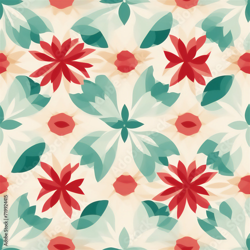 Seamless pattern   Floral Geometric Pattern in Calming Colors 