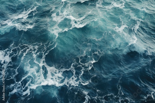 Aerial view of sea beach wave, Ocean waves on the beach as a wallpaper background, sea with blue water waves AI generated