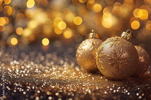 Festive mood with golden sparkles.