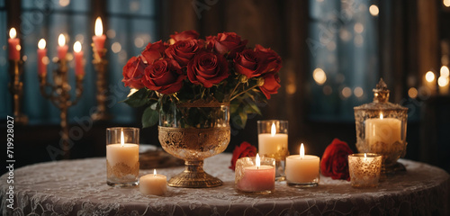  Valentine's Day Rose Background with candle