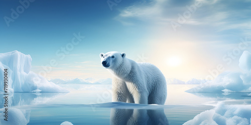 Arctic Odyssey: White Polar Bears Navigate Melting Glaciers Amid Global Warming