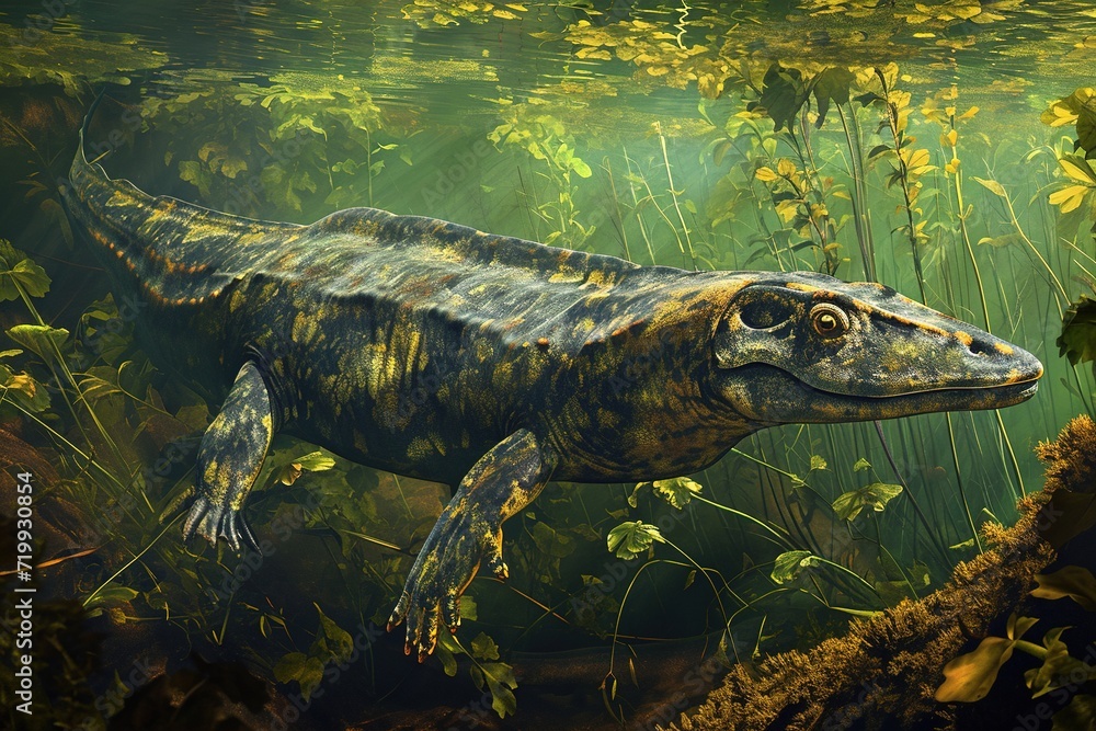 Ventastega is an extinct genus of stem tetrapod that lived during the Upper Fammenian of the Late Devonian. Ventastega is an extinct genus of stem tetrapod that lived during the Upper Fammenian of the Late Devonian.